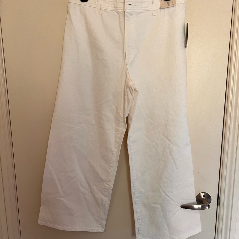 Wide-Leg Cream Pants